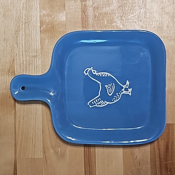 3 for $10 💙 Blue Farmhouse Hen Ceramic Serving Tray Plate 🐓 - Picture 5 of 5